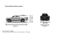 Ford Ranger MK6 (16-19) extra-cab measurements