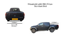 Mitsubishi L200 MK5 Triton STD BED  (06-15) double-cab measurements