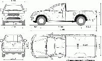 Mitsubishi L200 MK5 Triton STD BED  (06-15) single-cab measurements