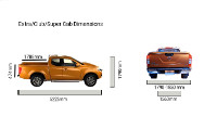 Nissan Navara NP300 (16-ON) extra-cab measurements