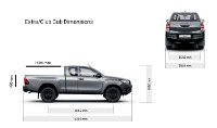 Toyota Hilux MK11 / Rocco (20-ON) extra-cab measurements