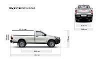 Toyota Hilux MK9 / Revo (16-20) single-cab measurements