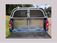 Integral rear barn doors with bottom partition