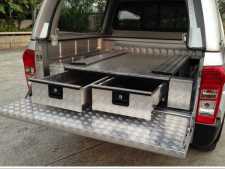 Ford Ranger MK2 (2003-2006) Low Chequer Plate Tray Bins / Drawers Systems