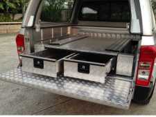 Mazda BT-50 (2012-ON) - Low Chequer Plate Tray Bins / Drawers Systems