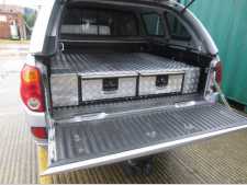 Mitsubishi L200 MK5 Triton STD BED  (2006-2015) Low Chequer Plate Tray Bins / Drawers Systems