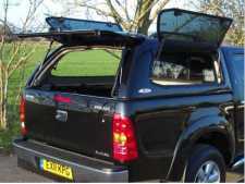 Tinted glass side opening doors