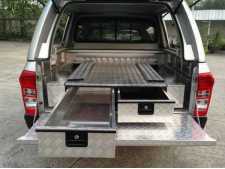 Toyota Hilux MK8  (2011-2016) Low Chequer Plate Tray Bins / Drawers Systems