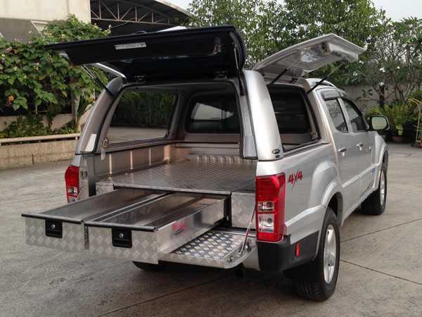 Ford Ranger MK5 (2012-2016) Low Chequer Plate Tray Bins / Drawers Systems