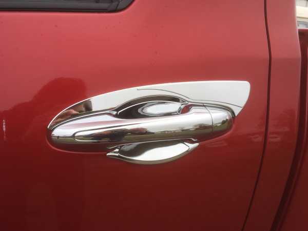Toyota Hilux MK9 Door handle inserts - Chrome Double Cab