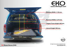 Nissan Navara D40 MK2 EKO TOPS DBL CAB Measurements
