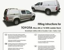 Fitting instruction for Hilux MK6/7/8 with ladder rack. WorkStyle Edition MK2 Double-Cab/Extra-Cab